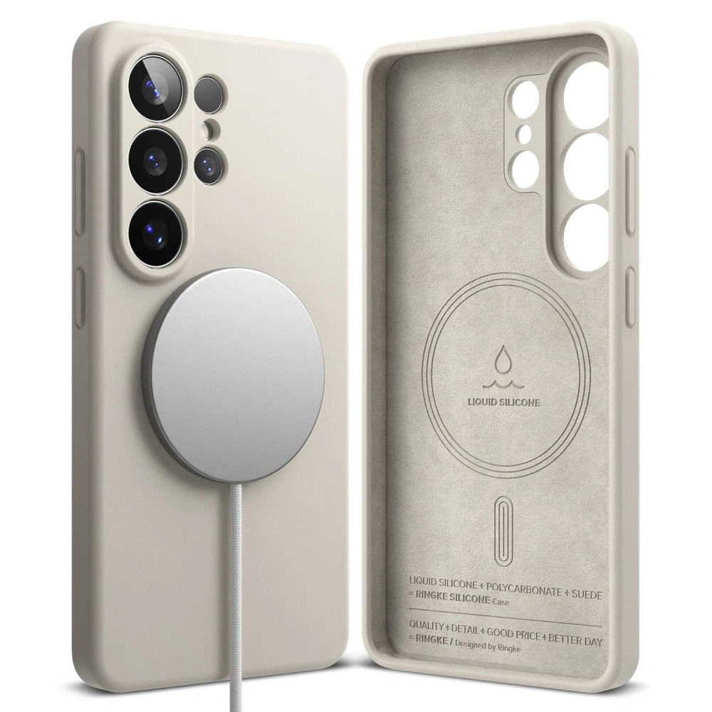 Etui Ringke Silicone Magnetic MagSafe do Samsung Galaxy S26 Ultra Stone