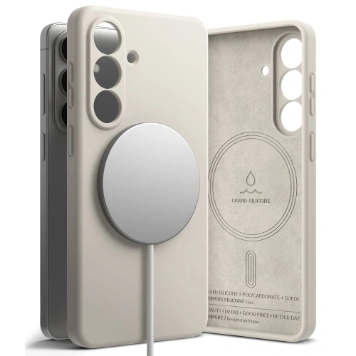 Etui Ringke Silicone Magnetic MagSafe do Samsung Galaxy S26 Stone