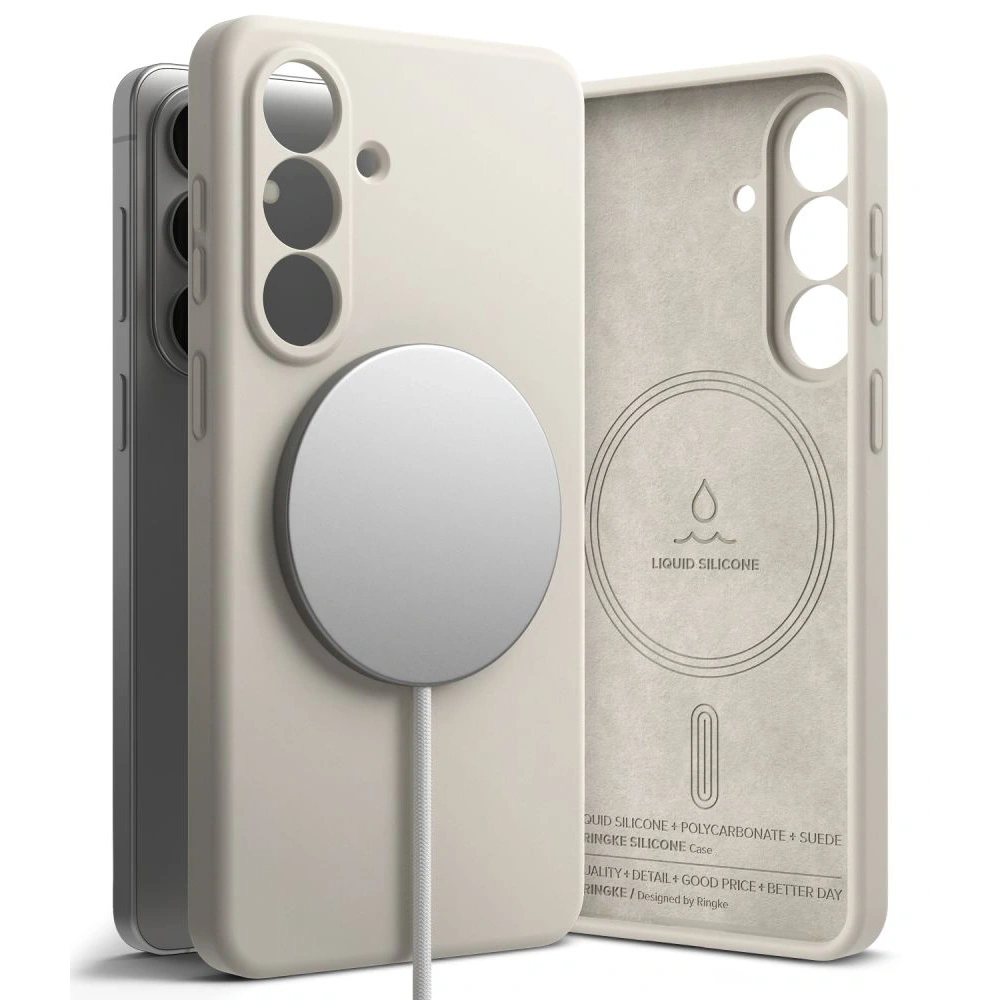 Etui Ringke Silicone Magnetic MagSafe do Samsung Galaxy S26 Stone