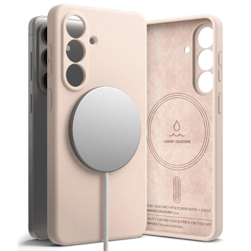 Etui Ringke Silicone Magnetic MagSafe do Samsung Galaxy S26 Pink Sand