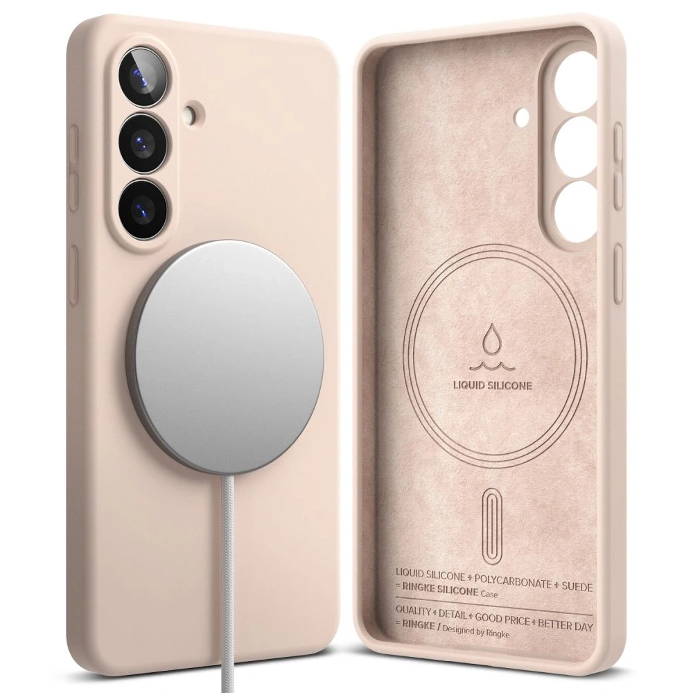 Etui Ringke Silicone Magnetic MagSafe do Samsung Galaxy S26 Pink Sand