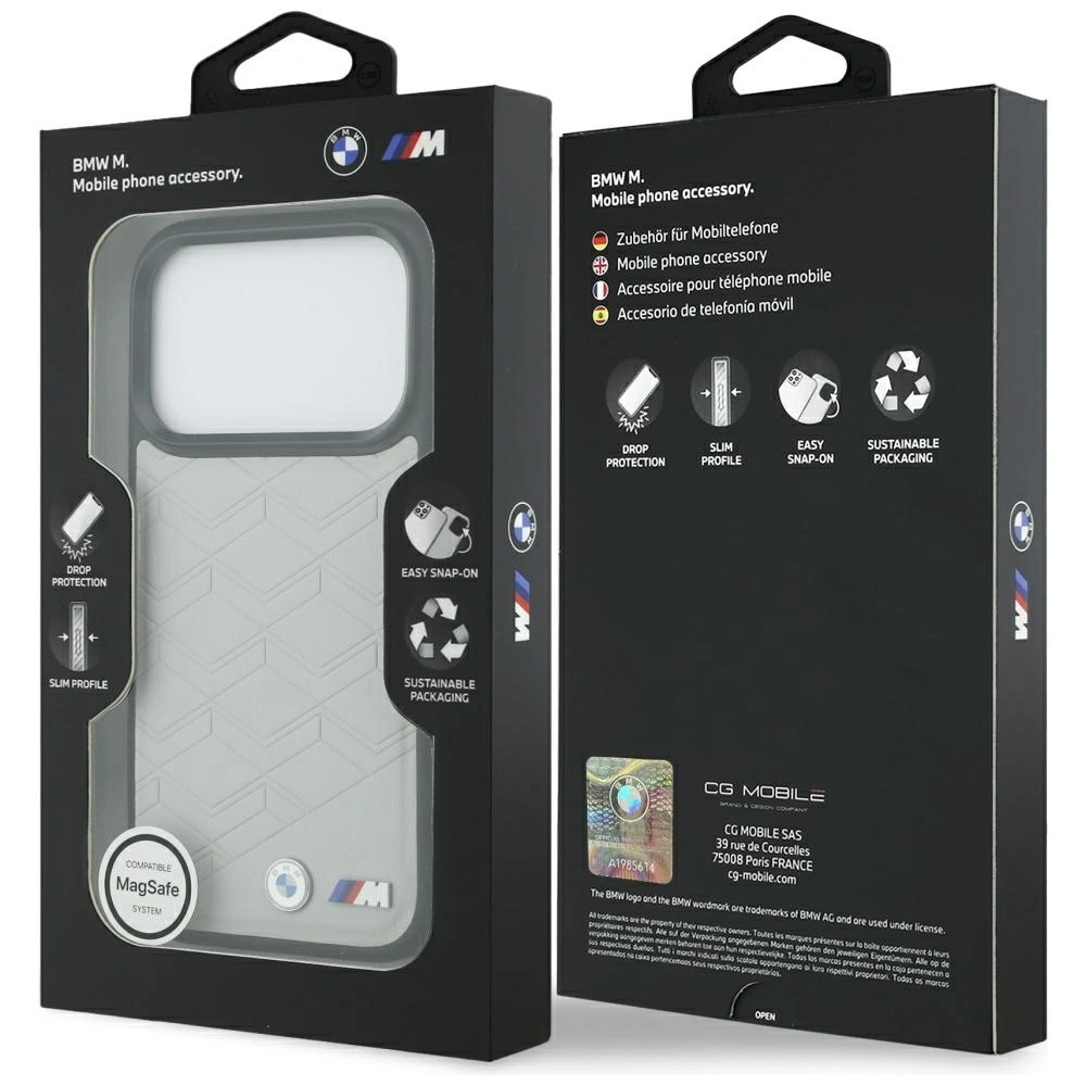 Etui BMW M Shape Logo MagSafe do Apple iPhone 17 Pro Max szary
