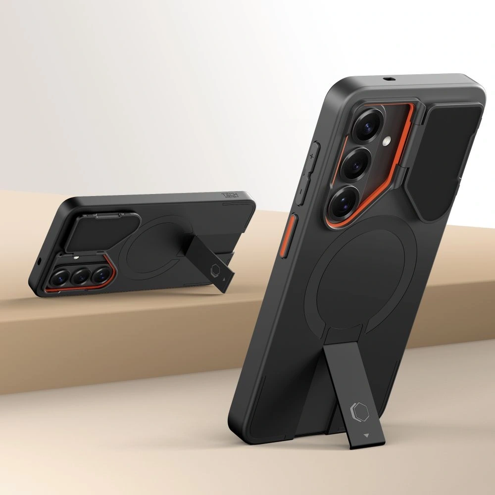 Etui Tech-Protect Kevlar Aura MagSafe do Samsung Galaxy S26 Black/orange