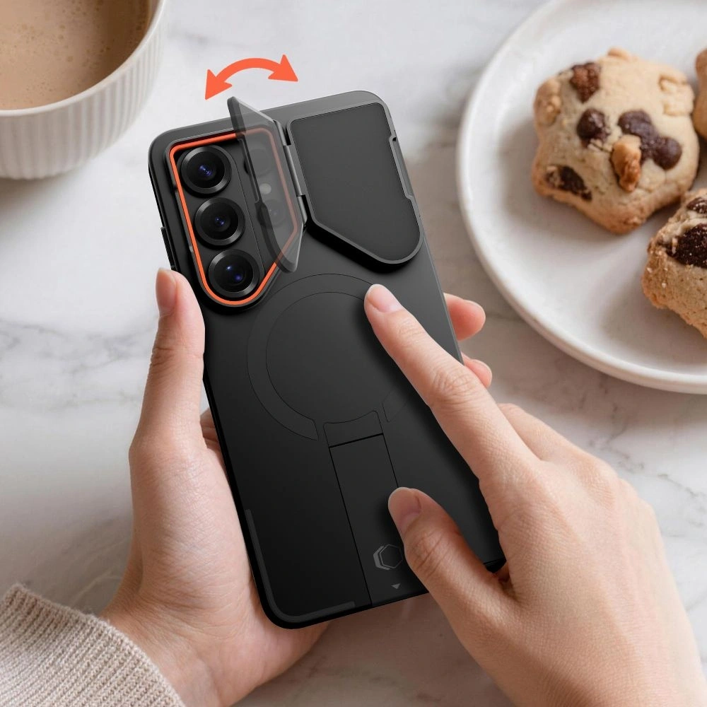 Etui Tech-Protect Kevlar Aura MagSafe do Samsung Galaxy S26 Ultra Black/orange