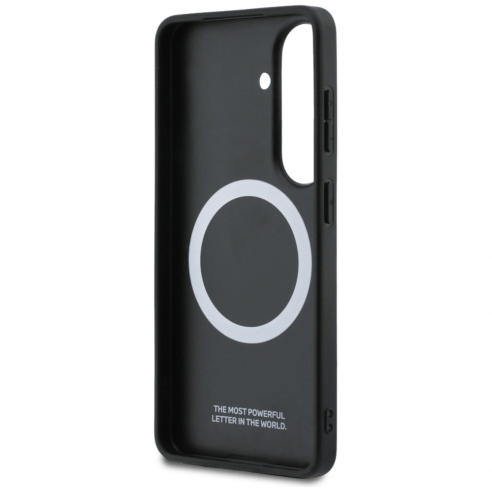 Etui BMW Perforated Stripe Logo MagSafe do Samsung Galaxy S26 niebieski