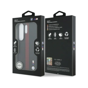 Etui BMW Perforated Stripe Logo MagSafe do Samsung Galaxy S26 Ultra czerwony