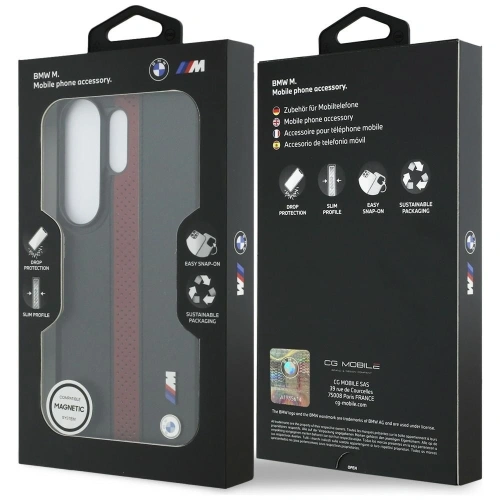 Etui BMW Perforated Stripe Logo MagSafe do Samsung Galaxy S26 Ultra czerwony
