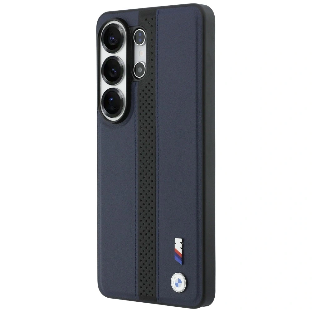 Etui BMW Perforated Stripe Logo MagSafe do Samsung Galaxy S26 Ultra granatowy