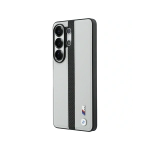 Etui BMW Perforated Stripe Logo MagSafe do Samsung Galaxy S26 Ultra szary