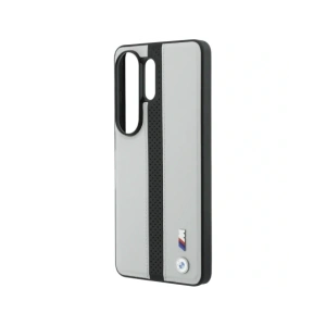 Etui BMW Perforated Stripe Logo MagSafe do Samsung Galaxy S26 Ultra szary