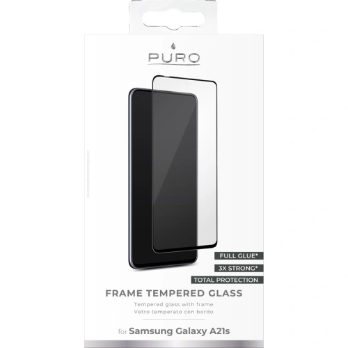 Kup Sklo tvrzené PURO Frame Tempered Glass Samsung Galaxy A21s (černý rámeček) - PUR326BLK - {ean13} - Sklep Home Screen