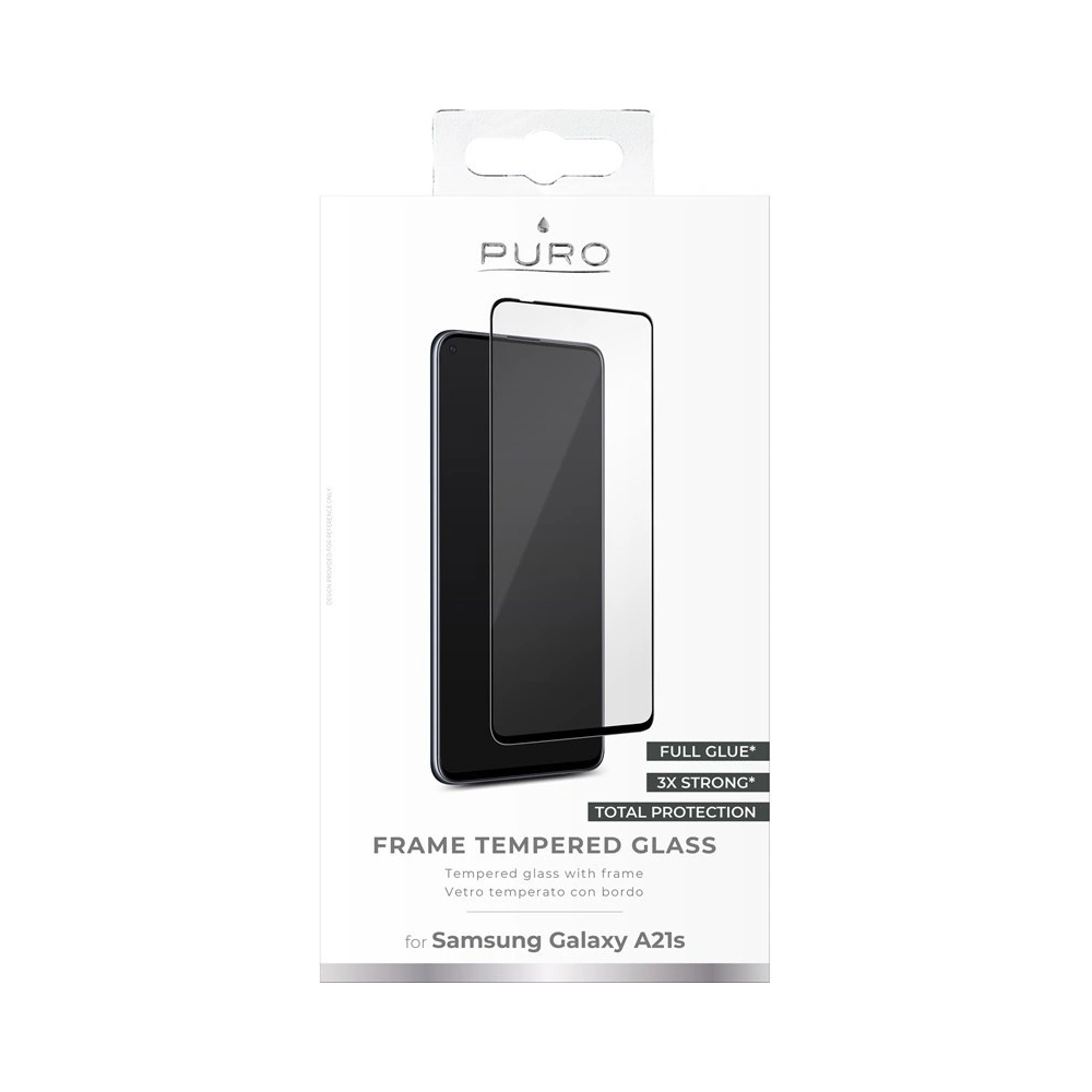 Szkło hartowane PURO Frame Tempered Glass Samsung Galaxy A21s (czarna ramka)