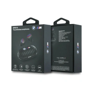 Bezprzewodowe słuchawki dokanałowe Bluetooth TWS BMW Carbon Metal Logo ENC czarny