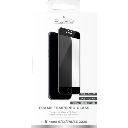Kup Tvrzené sklo PURO Frame Tempered Glass Apple iPhone SE 2022/SE 2020/8/7 (černý rámeček) - PUR327BLK - {ean13} - Sklep Home Screen
