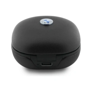 Bezprzewodowe słuchawki dokanałowe Bluetooth TWS BMW Leather Metal Logo ENC czarny