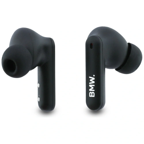 Bezprzewodowe słuchawki dokanałowe Bluetooth TWS BMW Leather Metal Logo ENC czarny