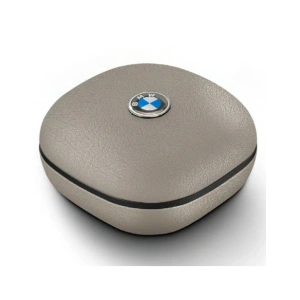 Bezprzewodowe słuchawki dokanałowe Bluetooth TWS BMW Leather Metal Logo ENC taupe