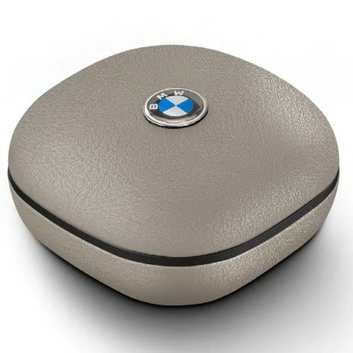 Bezprzewodowe słuchawki dokanałowe Bluetooth TWS BMW Leather Metal Logo ENC taupe