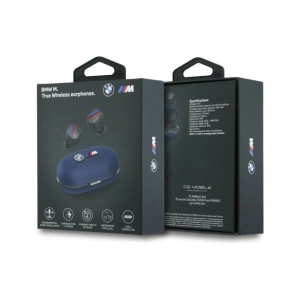 Bezprzewodowe słuchawki dokanałowe Bluetooth TWS BMW M Metal Logo ENC niebieski