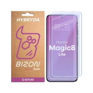 Elastyczne szkło hybrydowe Bizon Glass Mule Duo do Honor Magic8 Lite [2 PACK]