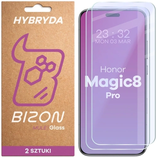 Elastyczne szkło hybrydowe Bizon Glass Mule Duo do Honor Magic8 Pro [2 PACK]