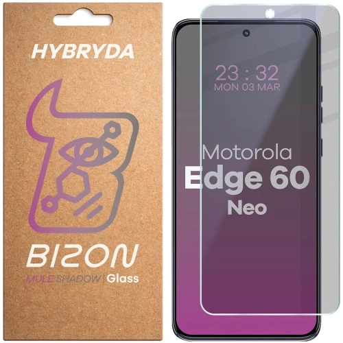 Prywatyzujące szkło hybrydowe Bizon Glass Mule Shadow do Motorola Edge 60 Neo matowe