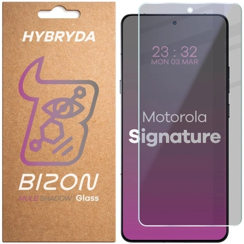 Prywatyzujące szkło hybrydowe Bizon Glass Mule Shadow do Motorola Signature matowe