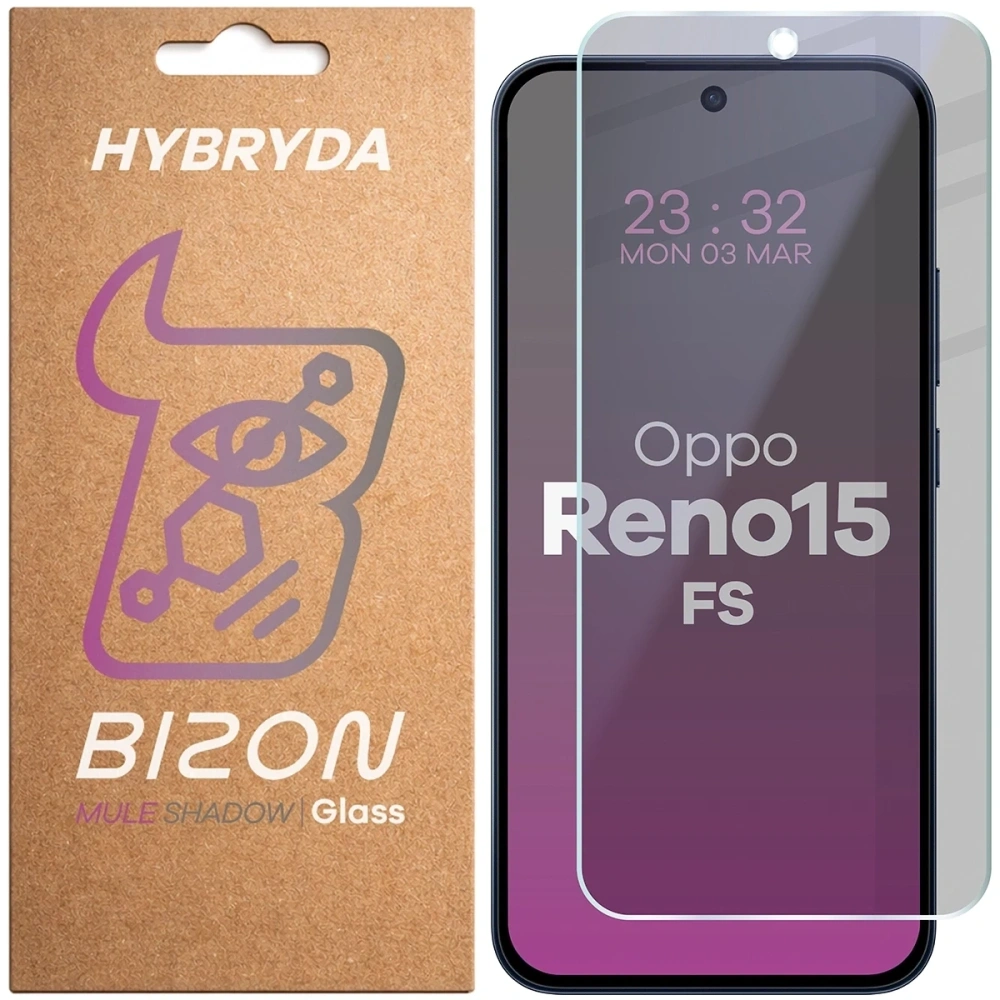 Prywatyzujące szkło hybrydowe Bizon Glass Mule Shadow do Oppo Reno 15 FS matowe