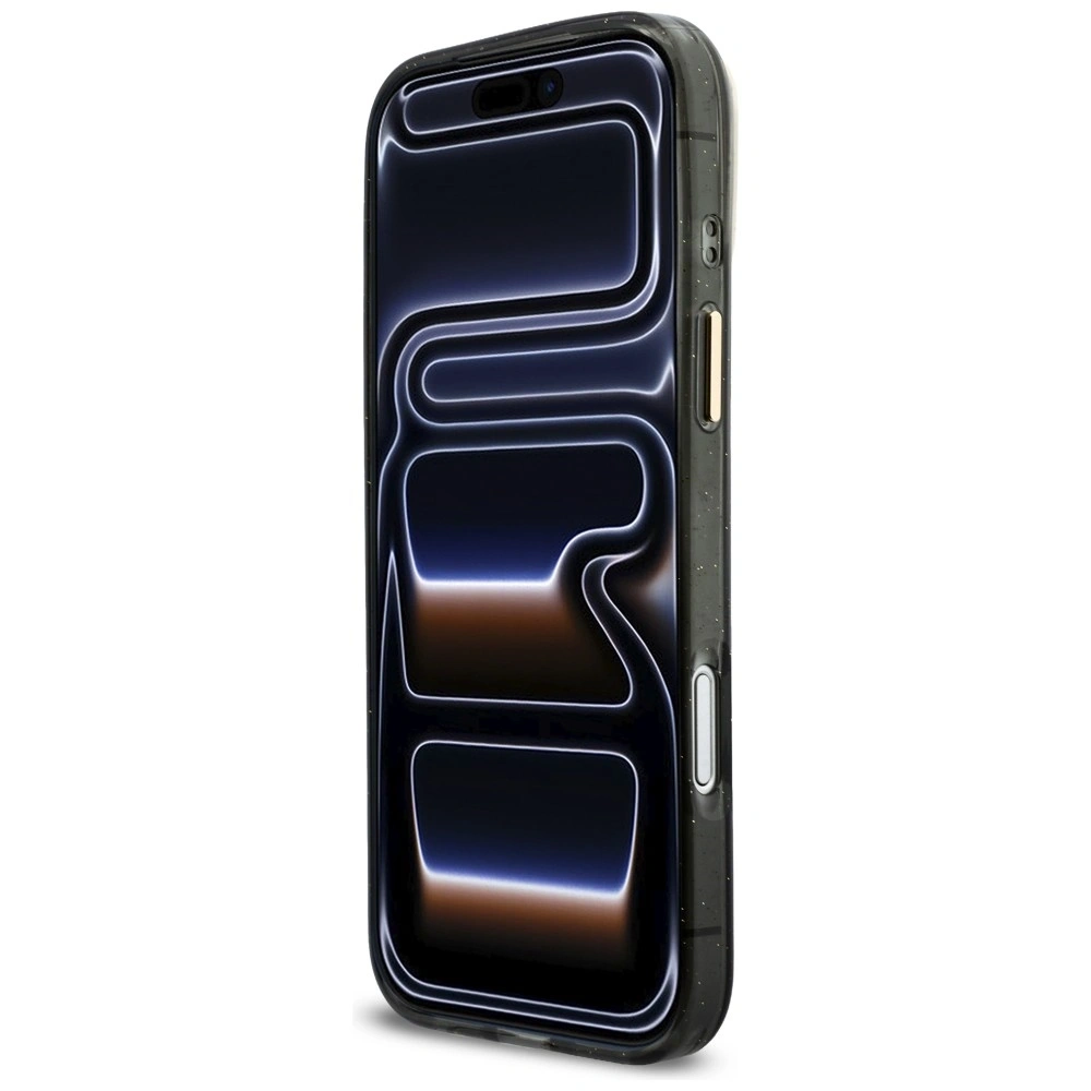 Etui Guess IML Glitters Script Strap MagSafe do Apple iPhone 17 Pro Max czarny