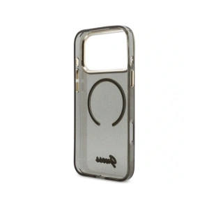 Etui Guess IML Glitters Script Strap MagSafe do Apple iPhone 17 Pro Max czarny