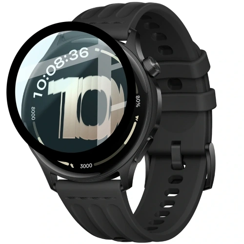 Szkło hybrydowe Bizon Glass Watch Edge Hybrid dla OnePlus Watch Lite 45 mm czarne