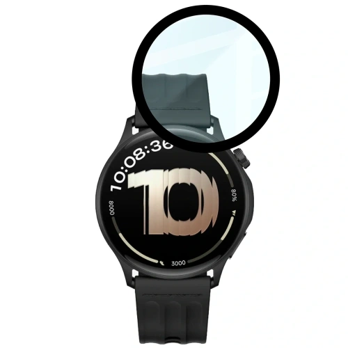 Szkło hybrydowe Bizon Glass Watch Edge Hybrid dla OnePlus Watch Lite 45 mm czarne