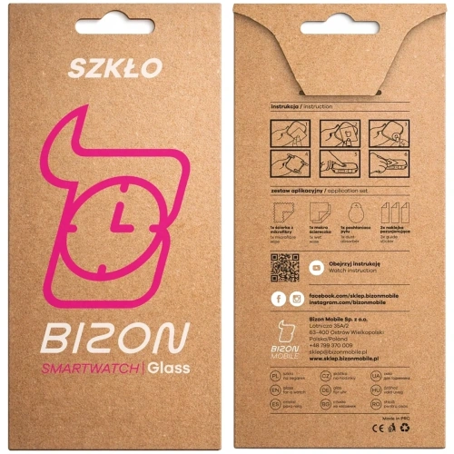 Szkło hybrydowe Bizon Glass Watch Edge Hybrid dla OnePlus Watch Lite 45 mm czarne