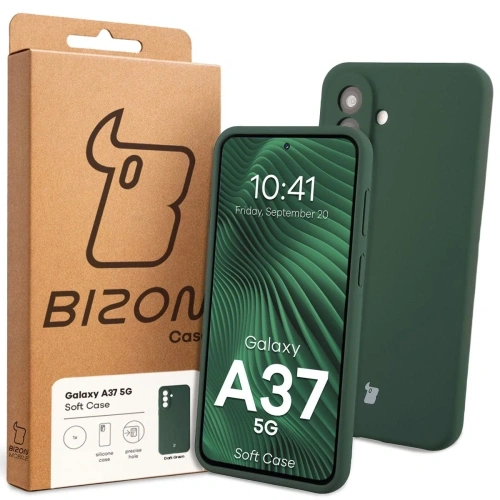 Silikonowe etui Bizon Soft Case do Samsung Galaxy A37 5G ciemnozielone