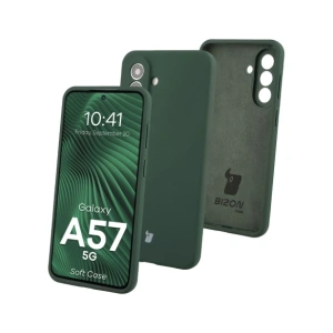 Silikonowe etui Bizon Soft Case do Samsung Galaxy A57 5G ciemnozielone