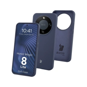 Silikonowe etui Bizon Soft Case do Honor Magic8 Lite ciemnoniebieskie