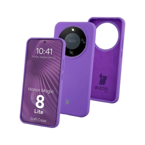 Silikonowe etui Bizon Soft Case do Honor Magic8 Lite fioletowe
