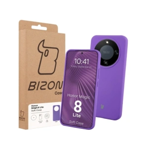 Silikonowe etui Bizon Soft Case do Honor Magic8 Lite fioletowe