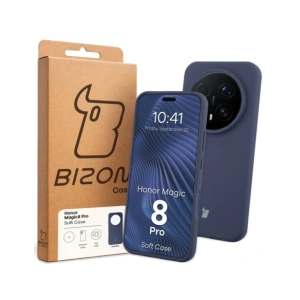 Silikonowe etui Bizon Soft Case do Honor Magic8 Pro ciemnoniebieskie