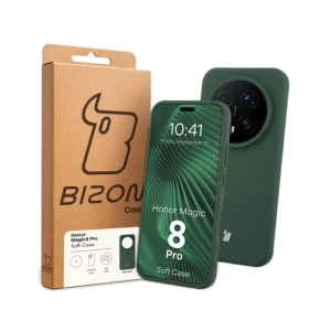 Silikonowe etui Bizon Soft Case do Honor Magic8 Pro ciemnozielone
