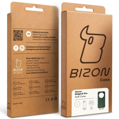 Silikonowe etui Bizon Soft Case do Honor Magic8 Pro ciemnozielone