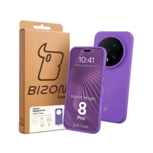 Silikonowe etui Bizon Soft Case do Honor Magic8 Pro fioletowe