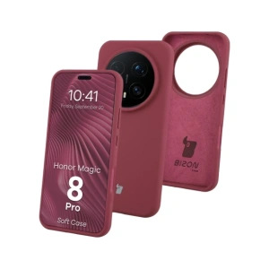 Silikonowe etui Bizon Soft Case do Honor Magic8 Pro ciemnofioletowe