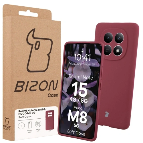Silikonowe etui Bizon Soft Case do Xiaomi Redmi Note 15 / POCO M8 5G ciemnofioletowe