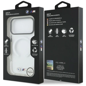 Etui BMW M IML Shockproof Metal Logos MagSafe do Apple iPhone 17 Pro Max przezroczysty