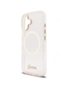 Etui Guess IML Script Metal MagSafe do Apple iPhone 17 różowy