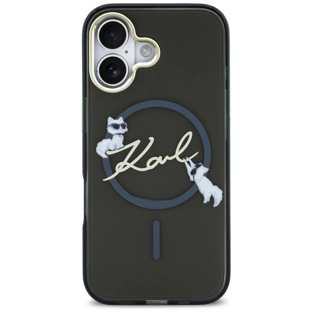 Etui Karl Lagerfeld IML Choupettes Karl Script Logo MagSafe do Apple iPhone Air czarny