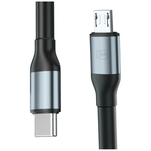 Kabel 3MK Hyper Cable N-SERIES USB-C / Micro USB 3m QC 3.0 5V/2A 10W czarny