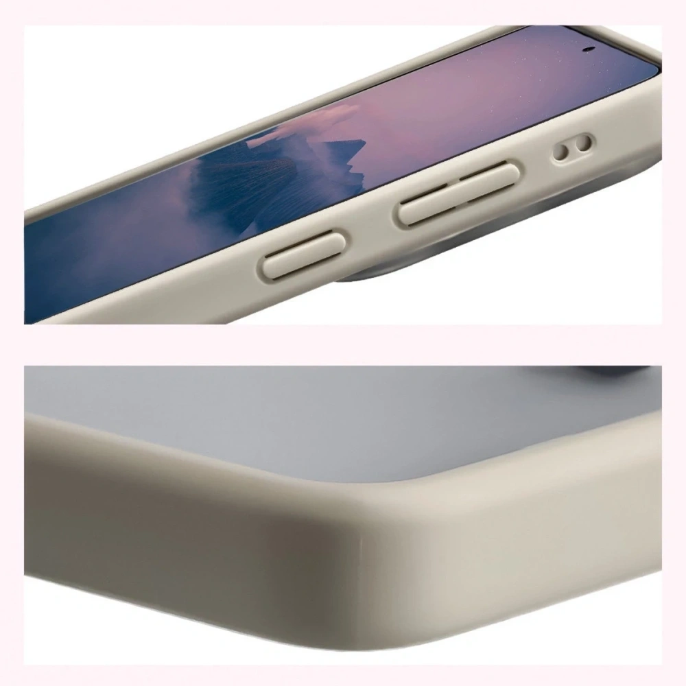 Etui Bizon Case Angelo do Samsung Galaxy S26 Ultra półprzezroczyste z beżową ramką