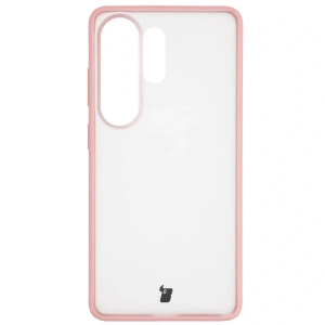 Etui Bizon Case Angelo do Samsung Galaxy S26 Ultra półprzezroczyste z jasnoróżową ramką